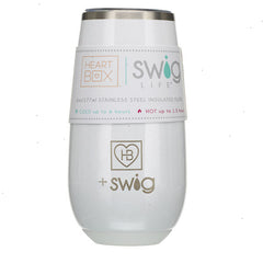 6 oz. HeartBox x Swig Life White Stemless Flute