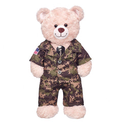 Green Digital Camo Uniform with USA Flag