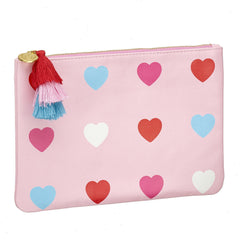 Pink Hearts Cosmetic Bag Pouch