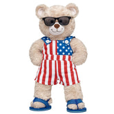 Happy Hugs Teddy Bear USA Overalls Gift Set