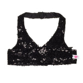 Black Sequin Halter Tank
