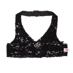Black Sequin Halter Tank