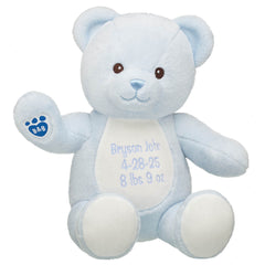 Personalized Embroidered Baby Blue Teddy Bear