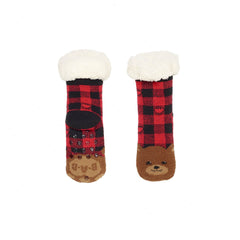 Build-A-Bear Pajama Shop™ Buffalo Check Bear Slipper Socks - Toddler, Youth & Adult