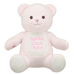 Personalized Embroidered Baby Pink Teddy Bear