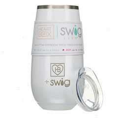 6 oz. HeartBox x Swig Life White Stemless Flute