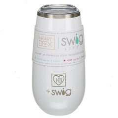 6 oz. HeartBox x Swig Life White Stemless Flute