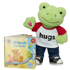 Spring Green Frog Stuffed Animal "Friends Forever" Board Book Gift Set