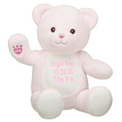 Personalized Embroidered Baby Pink Teddy Bear